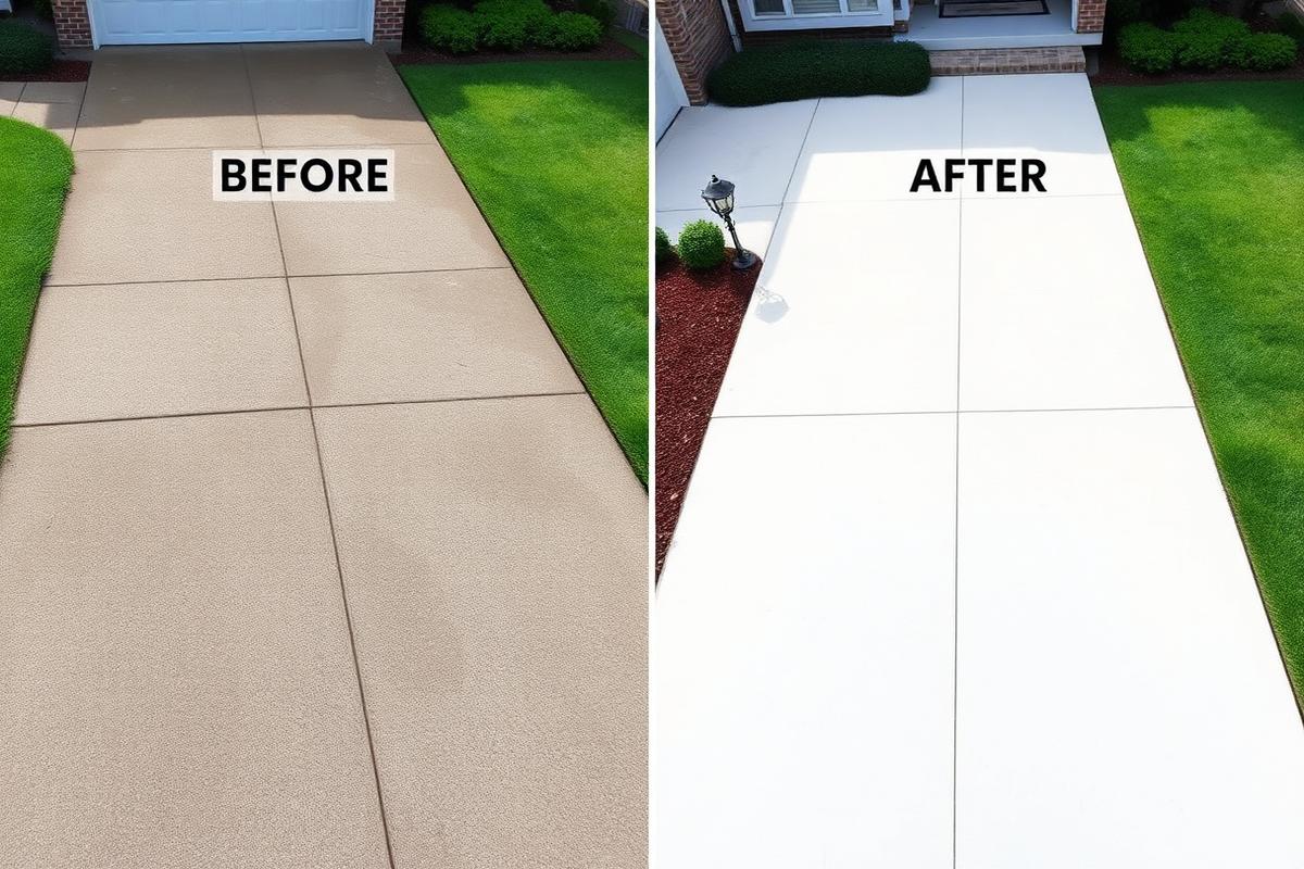 Driveway before and after