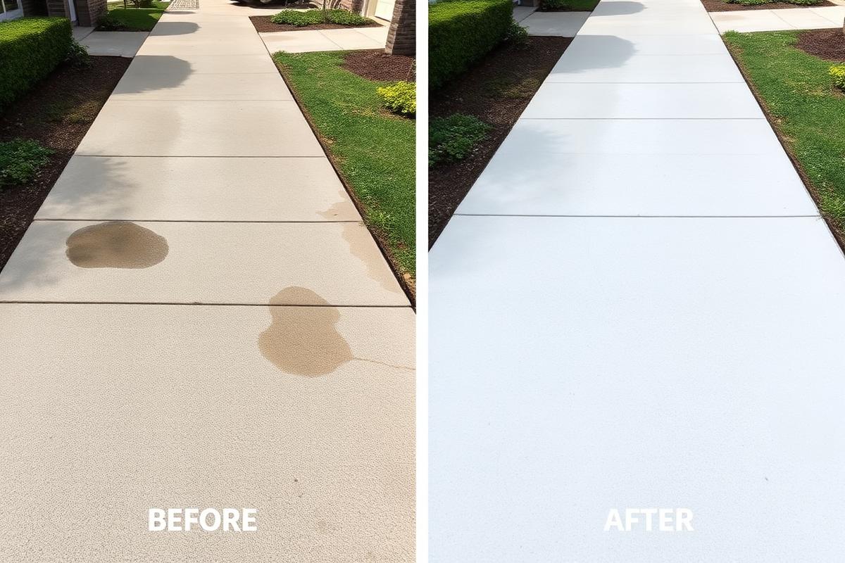 Sidewalk before and after